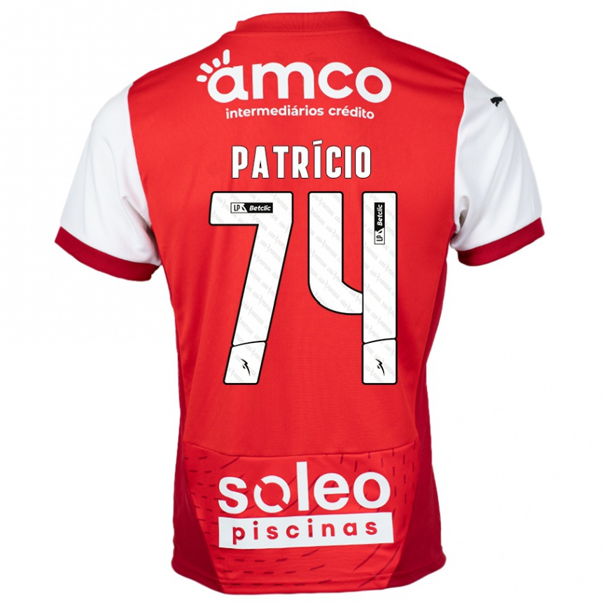 Niño Fútbol Camiseta Nuno Patrício #74 Rojo Blanco 1ª Equipación 2024/25