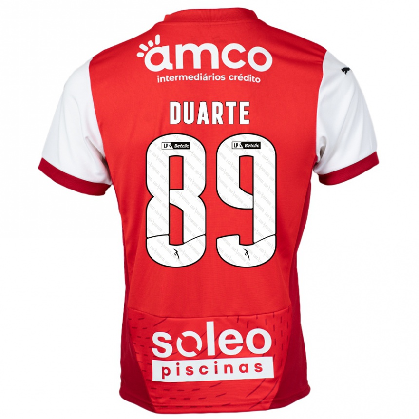 Niño Fútbol Camiseta Afonso Duarte #89 Rojo Blanco 1ª Equipación 2024/25