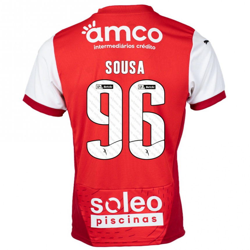 Niño Fútbol Camiseta Afonso Sousa #96 Rojo Blanco 1ª Equipación 2024/25