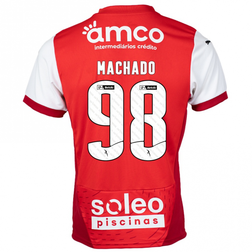 Niño Fútbol Camiseta Gonçalo Machado #98 Rojo Blanco 1ª Equipación 2024/25