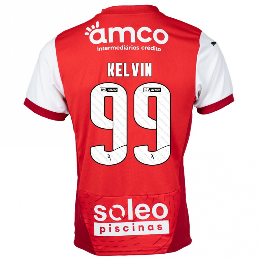 Niño Fútbol Camiseta Kauan Kelvin #99 Rojo Blanco 1ª Equipación 2024/25