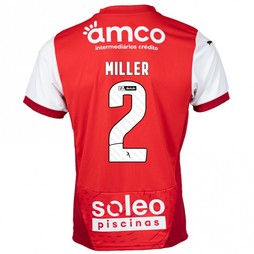 Niño Fútbol Camiseta Maria Miller #2 Rojo Blanco 1ª Equipación 2024/25