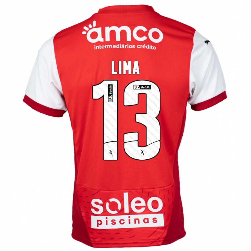 Niño Fútbol Camiseta Aline Lima #13 Rojo Blanco 1ª Equipación 2024/25