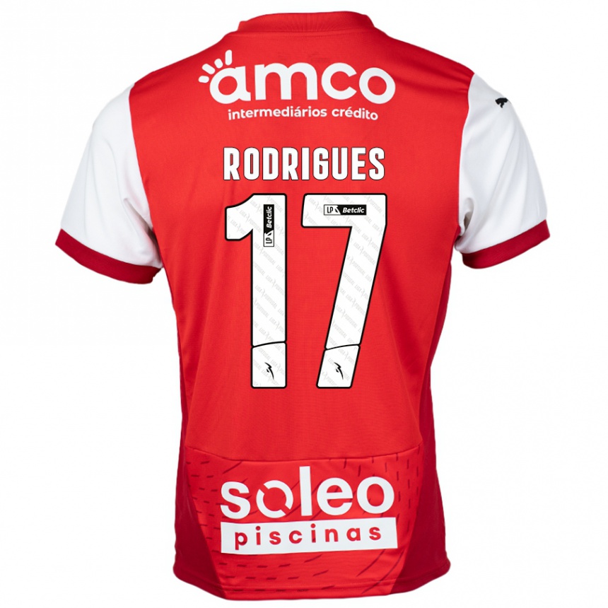 Niño Fútbol Camiseta Tânia Rodrigues #17 Rojo Blanco 1ª Equipación 2024/25