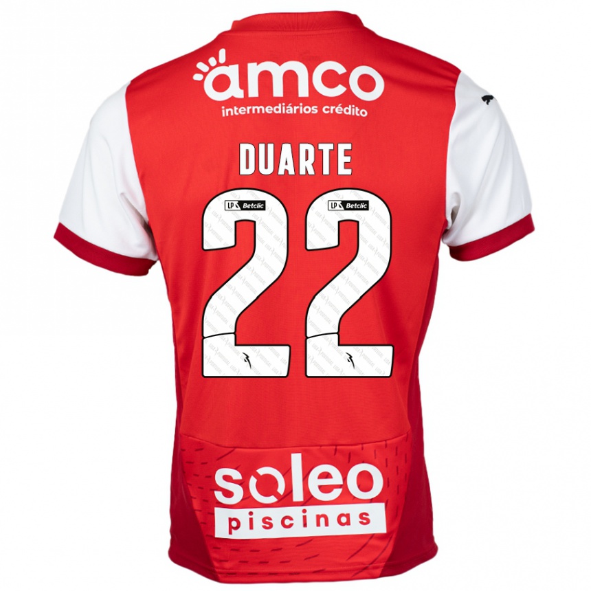 Niño Fútbol Camiseta Vânia Duarte #22 Rojo Blanco 1ª Equipación 2024/25