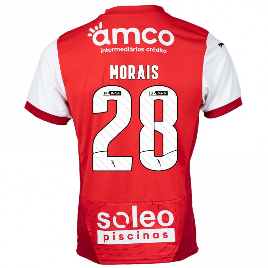 Niño Fútbol Camiseta Patrícia Morais #28 Rojo Blanco 1ª Equipación 2024/25