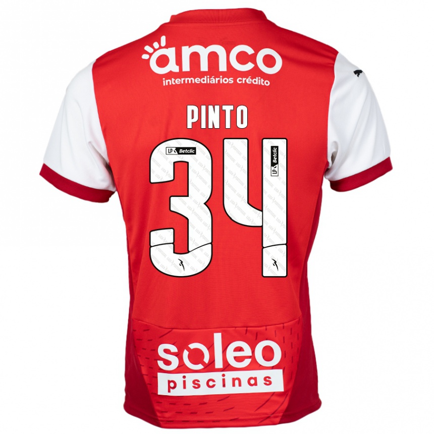 Niño Fútbol Camiseta Ana Pinto #34 Rojo Blanco 1ª Equipación 2024/25