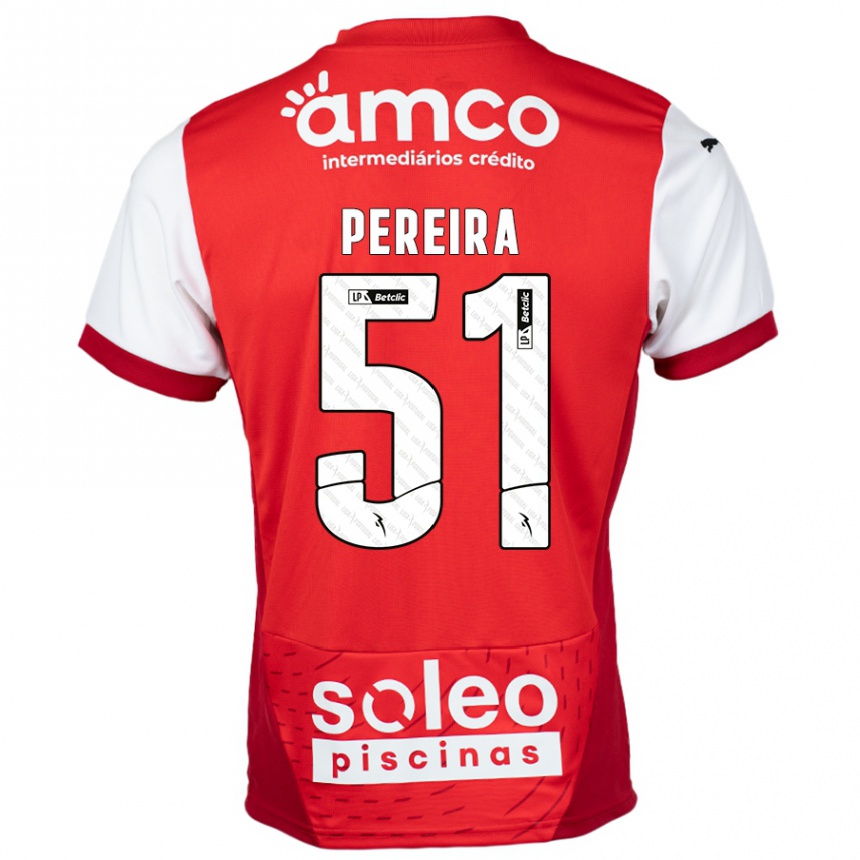 Niño Fútbol Camiseta Evy Pereira #51 Rojo Blanco 1ª Equipación 2024/25