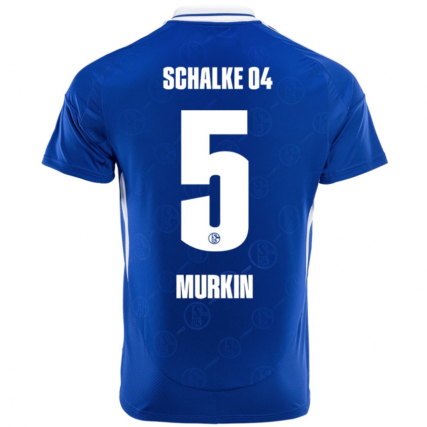 Niño Fútbol Camiseta Derry Murkin #5 Azul Real 1ª Equipación 2024/25