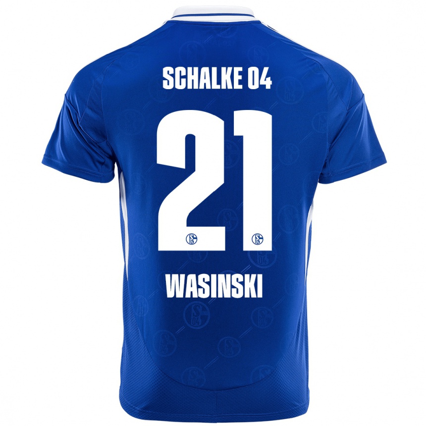 Niño Fútbol Camiseta Martin Wasinski #21 Azul Real 1ª Equipación 2024/25