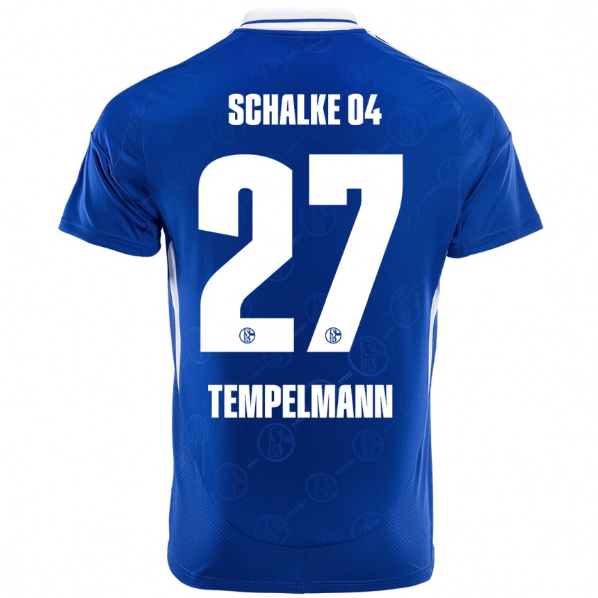 Niño Fútbol Camiseta Lino Tempelmann #27 Azul Real 1ª Equipación 2024/25