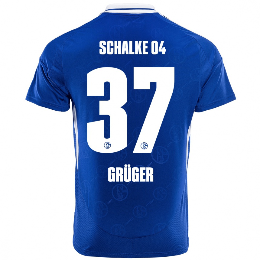 Niño Fútbol Camiseta Max Grüger #37 Azul Real 1ª Equipación 2024/25