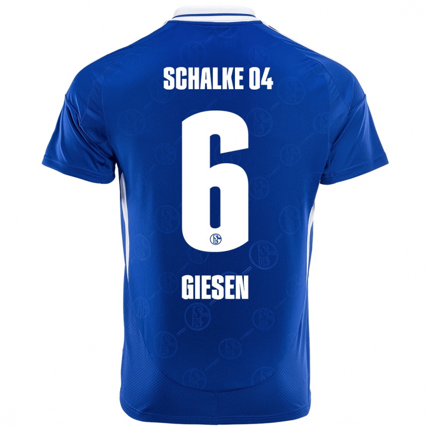 Niño Fútbol Camiseta Tim Giesen #6 Azul Real 1ª Equipación 2024/25