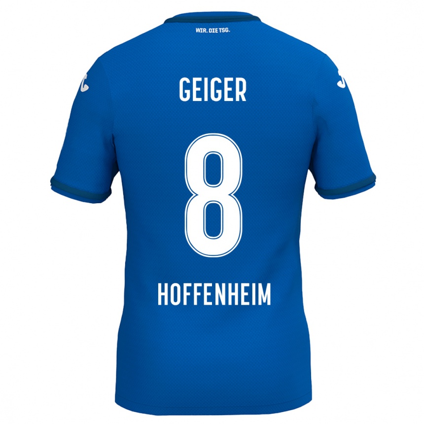 Niño Fútbol Camiseta Dennis Geiger #8 Azul Real 1ª Equipación 2024/25