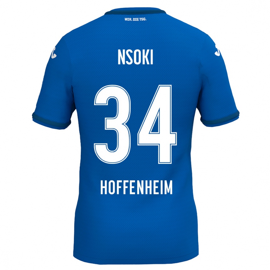 Niño Fútbol Camiseta Stanley Nsoki #34 Azul Real 1ª Equipación 2024/25