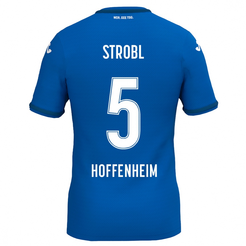 Niño Fútbol Camiseta Lars Strobl #5 Azul Real 1ª Equipación 2024/25