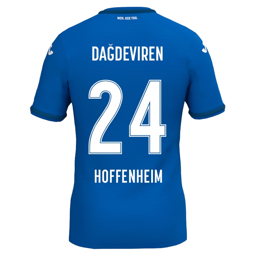 Niño Fútbol Camiseta Diren Dağdeviren #24 Azul Real 1ª Equipación 2024/25