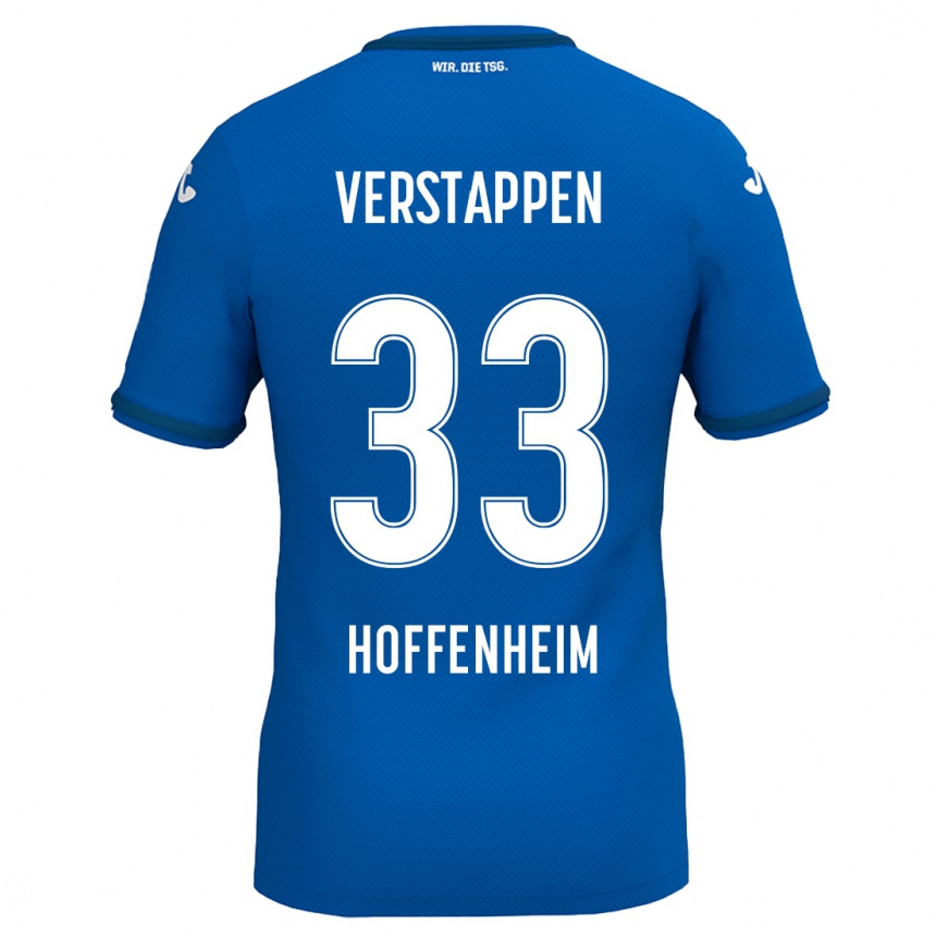 Niño Fútbol Camiseta Eric Verstappen #33 Azul Real 1ª Equipación 2024/25