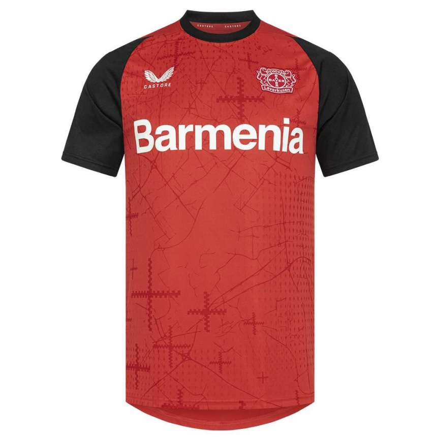 Niño Fútbol Camiseta Tom Brüss #16 Rojo Negro 1ª Equipación 2024/25