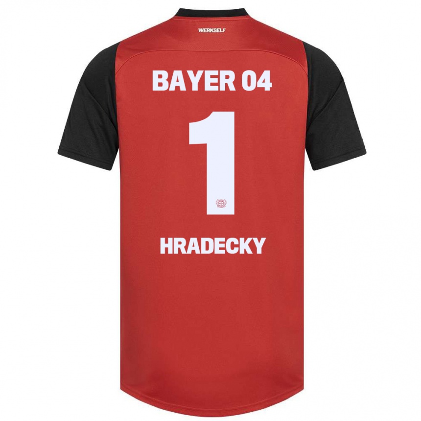 Niño Fútbol Camiseta Lukas Hradecky #1 Rojo Negro 1ª Equipación 2024/25