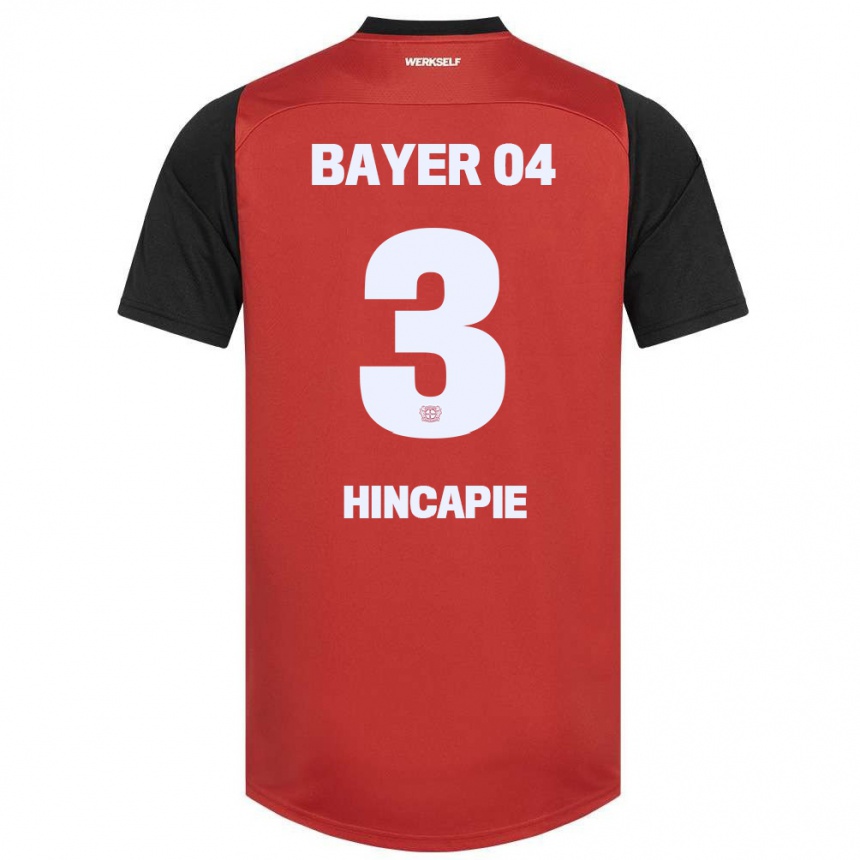 Niño Fútbol Camiseta Piero Hincapié #3 Rojo Negro 1ª Equipación 2024/25