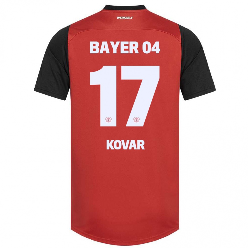 Niño Fútbol Camiseta Matej Kovar #17 Rojo Negro 1ª Equipación 2024/25