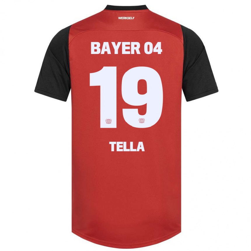 Niño Fútbol Camiseta Nathan Tella #19 Rojo Negro 1ª Equipación 2024/25