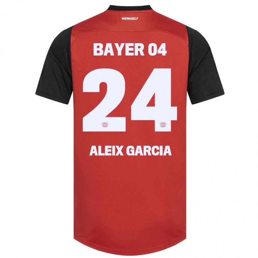 Niño Fútbol Camiseta Aleix García #24 Rojo Negro 1ª Equipación 2024/25