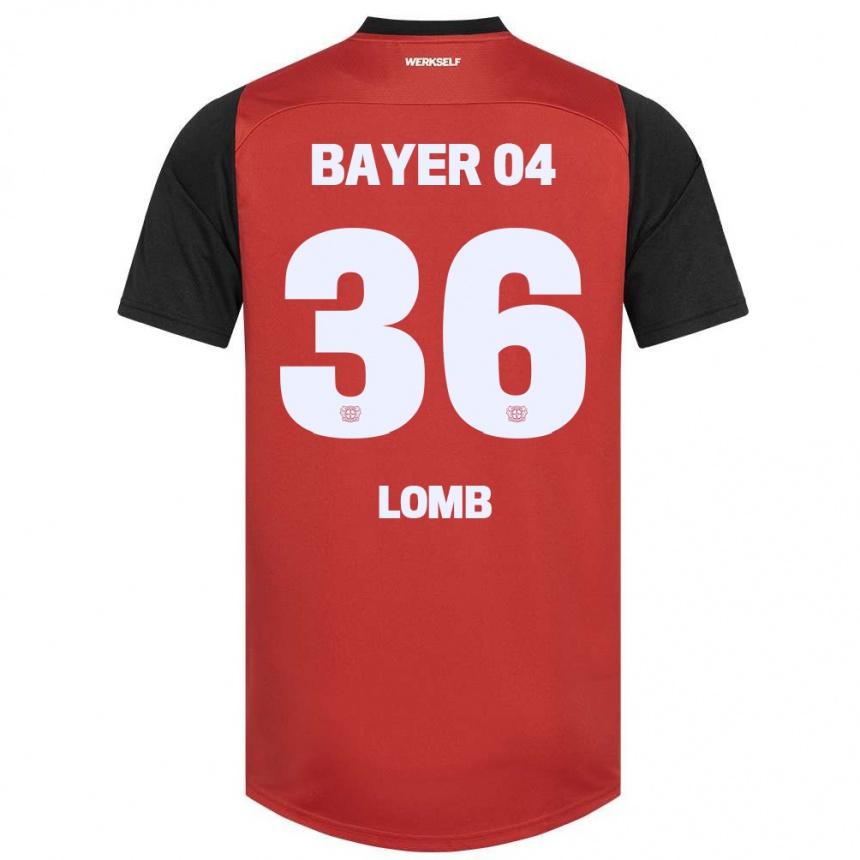 Niño Fútbol Camiseta Niklas Lomb #36 Rojo Negro 1ª Equipación 2024/25