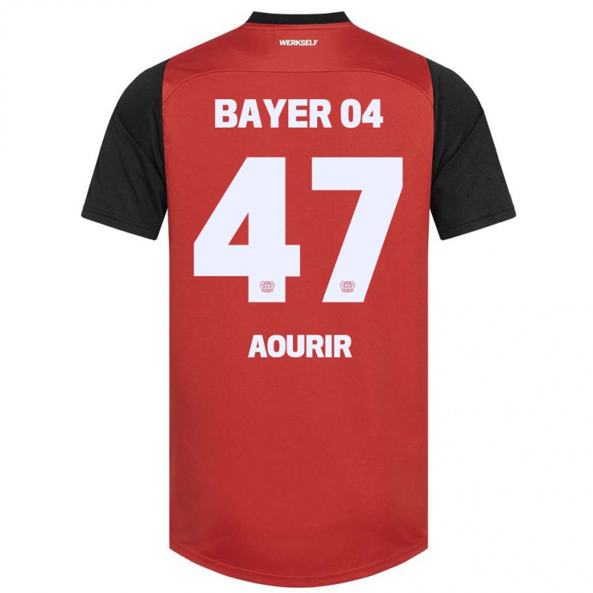 Niño Fútbol Camiseta Ayman Aourir #47 Rojo Negro 1ª Equipación 2024/25