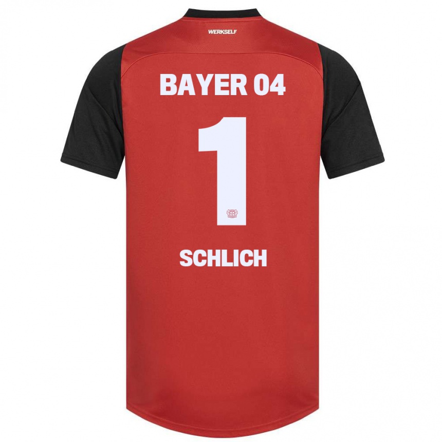 Niño Fútbol Camiseta Jesper Schlich #1 Rojo Negro 1ª Equipación 2024/25