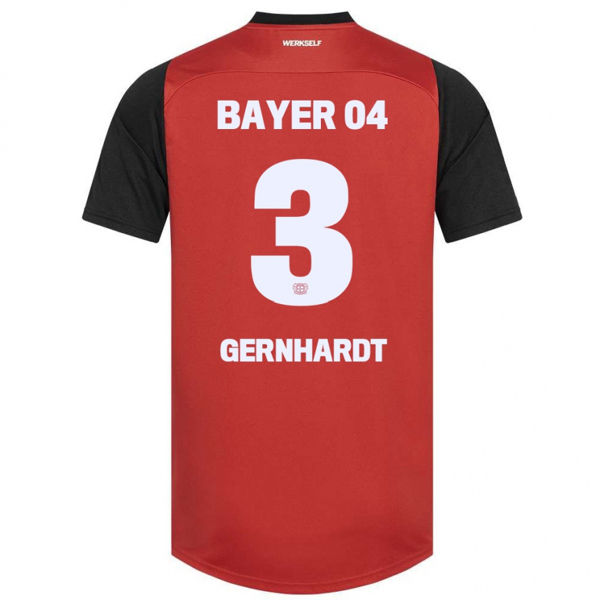 Niño Fútbol Camiseta Nils Gernhardt #3 Rojo Negro 1ª Equipación 2024/25