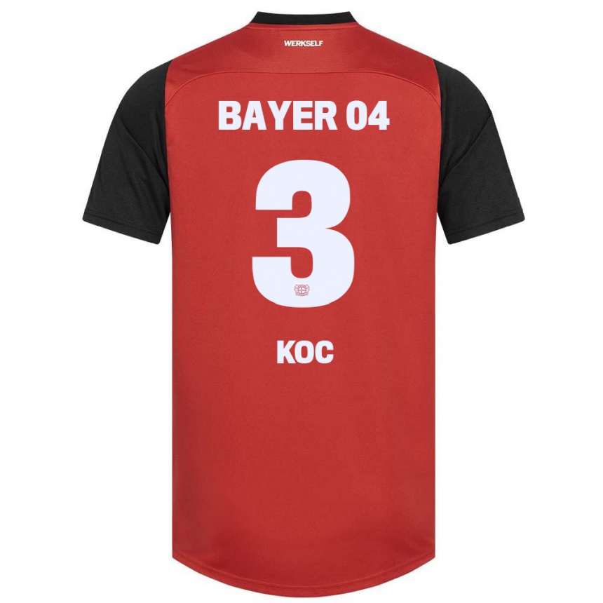 Niño Fútbol Camiseta Halil Koc #3 Rojo Negro 1ª Equipación 2024/25