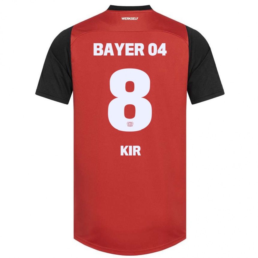 Niño Fútbol Camiseta Burak Kir #8 Rojo Negro 1ª Equipación 2024/25