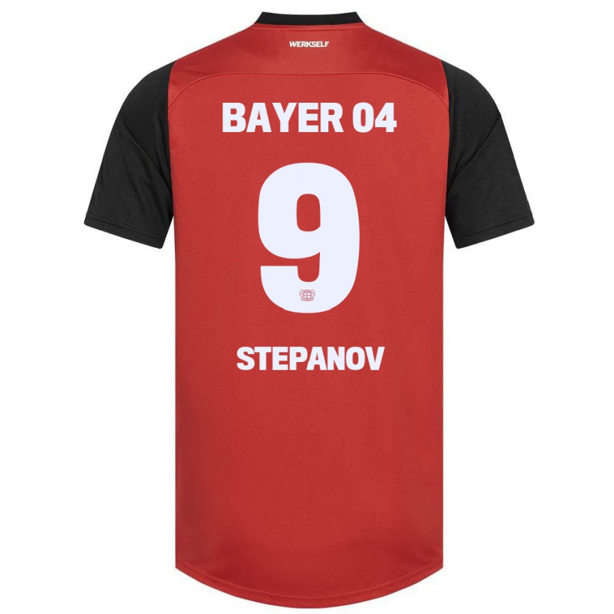 Niño Fútbol Camiseta Artem Stepanov #9 Rojo Negro 1ª Equipación 2024/25