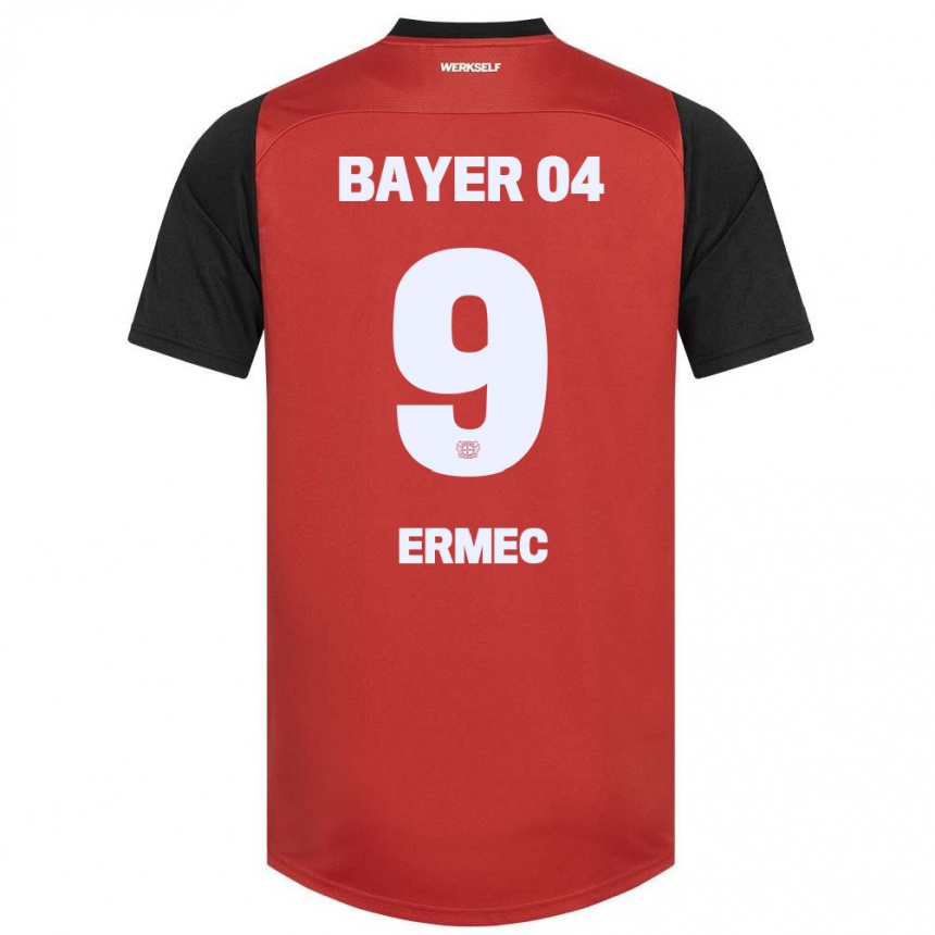 Niño Fútbol Camiseta Berkan Ermec #9 Rojo Negro 1ª Equipación 2024/25