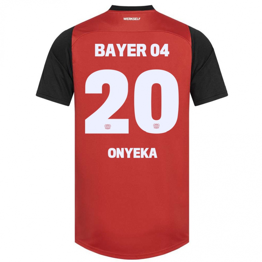 Niño Fútbol Camiseta Francis Onyeka #20 Rojo Negro 1ª Equipación 2024/25