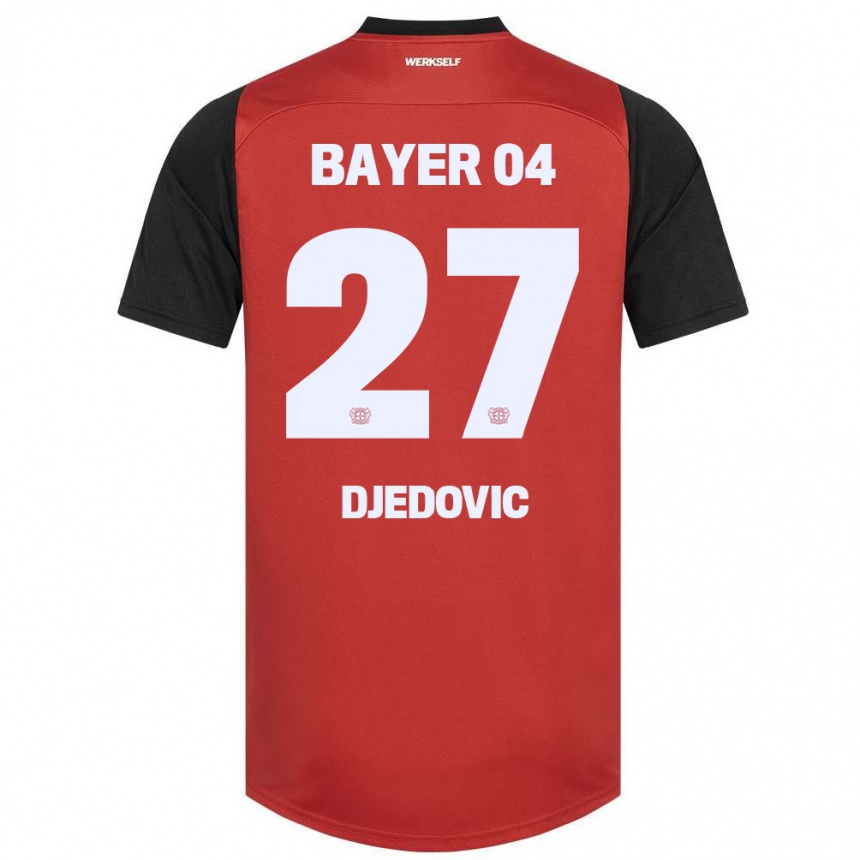 Niño Fútbol Camiseta Seldin Djedovic #27 Rojo Negro 1ª Equipación 2024/25