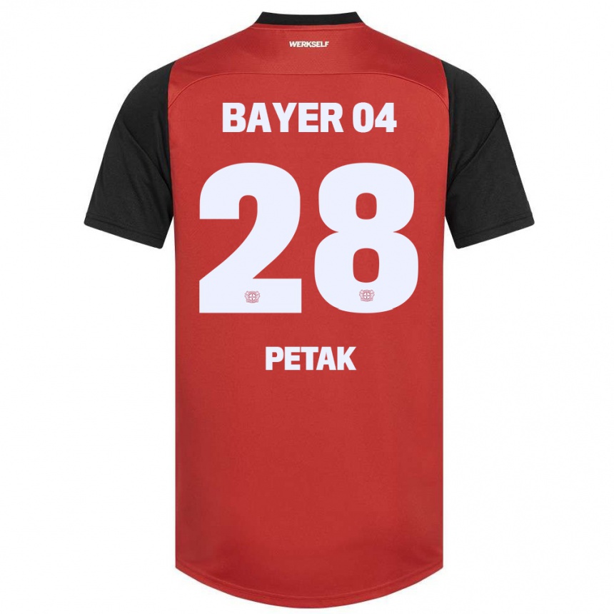 Niño Fútbol Camiseta Raoul Petak #28 Rojo Negro 1ª Equipación 2024/25