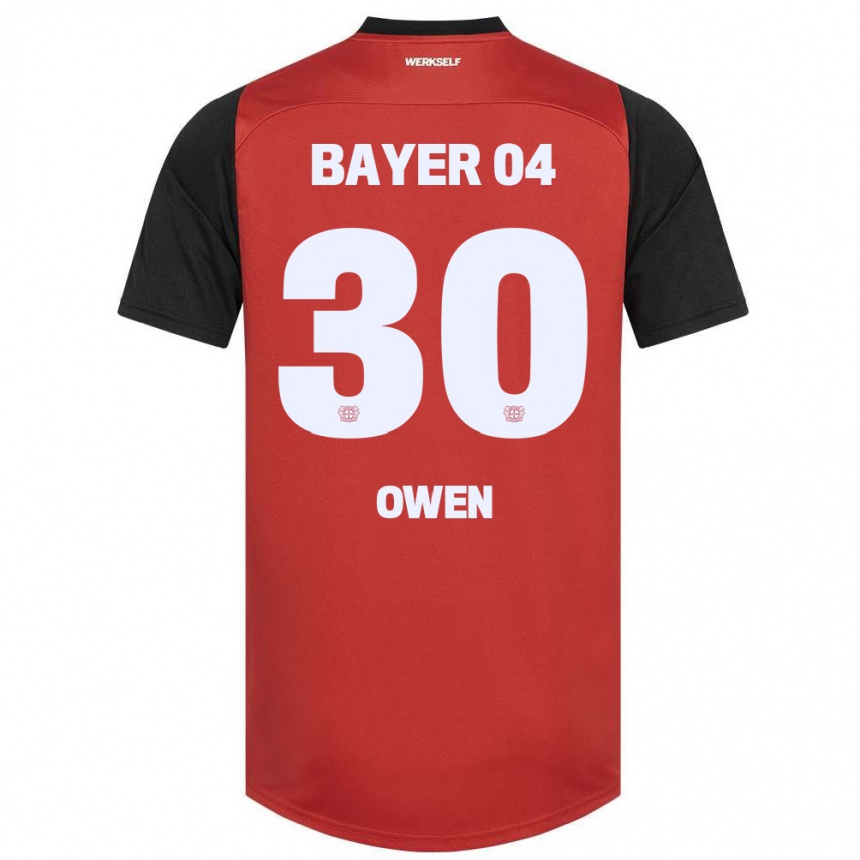 Niño Fútbol Camiseta Emmanuel Owen #30 Rojo Negro 1ª Equipación 2024/25