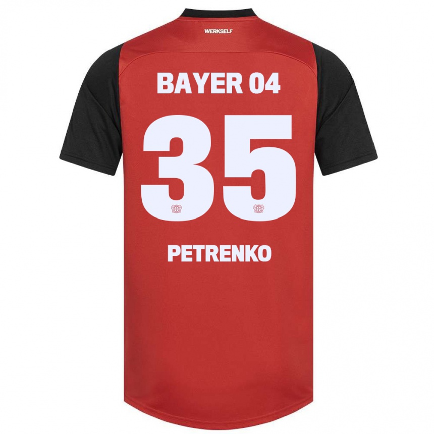 Niño Fútbol Camiseta Oleksandr Petrenko #35 Rojo Negro 1ª Equipación 2024/25