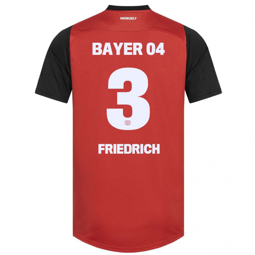 Niño Fútbol Camiseta Melissa Friedrich #3 Rojo Negro 1ª Equipación 2024/25