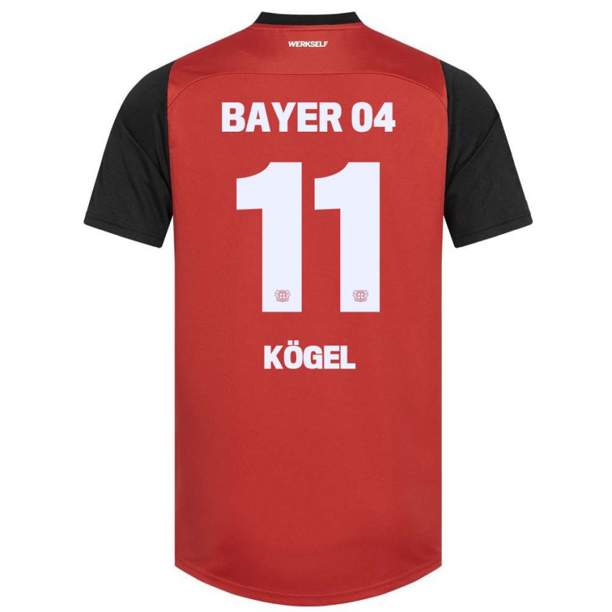 Niño Fútbol Camiseta Kristin Kögel #11 Rojo Negro 1ª Equipación 2024/25