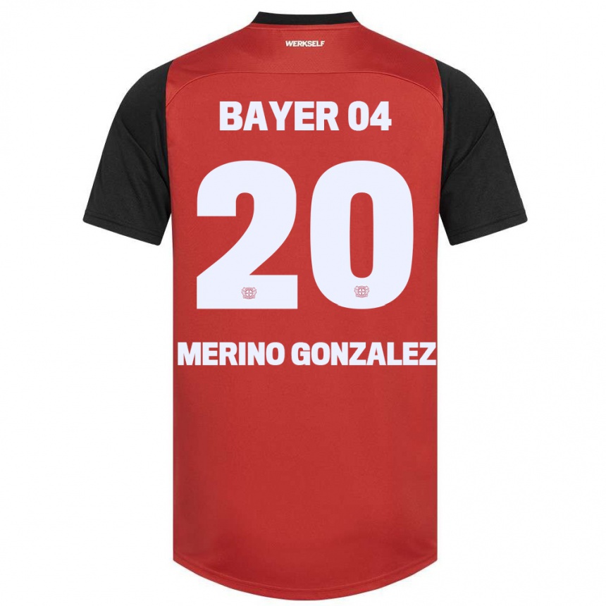 Niño Fútbol Camiseta Estrella Merino Gonzalez #20 Rojo Negro 1ª Equipación 2024/25