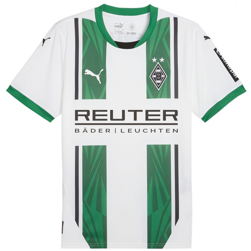 Niño Fútbol Camiseta Benjamin Becker #0 Blanco Verde 1ª Equipación 2024/25