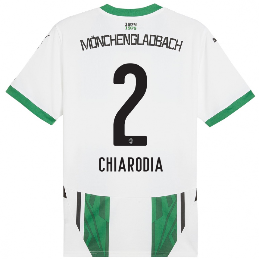 Niño Fútbol Camiseta Fabio Chiarodia #2 Blanco Verde 1ª Equipación 2024/25