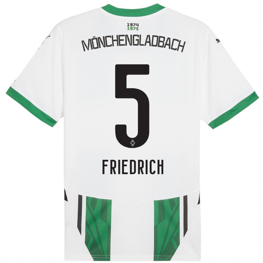 Niño Fútbol Camiseta Marvin Friedrich #5 Blanco Verde 1ª Equipación 2024/25