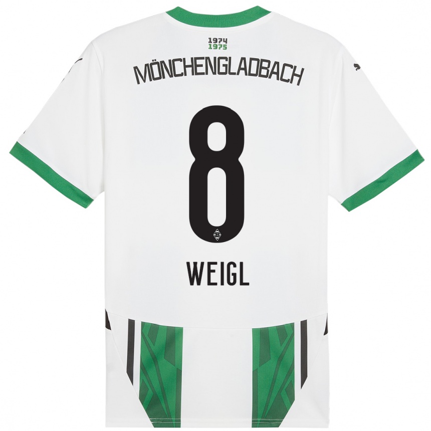 Niño Fútbol Camiseta Julian Weigl #8 Blanco Verde 1ª Equipación 2024/25