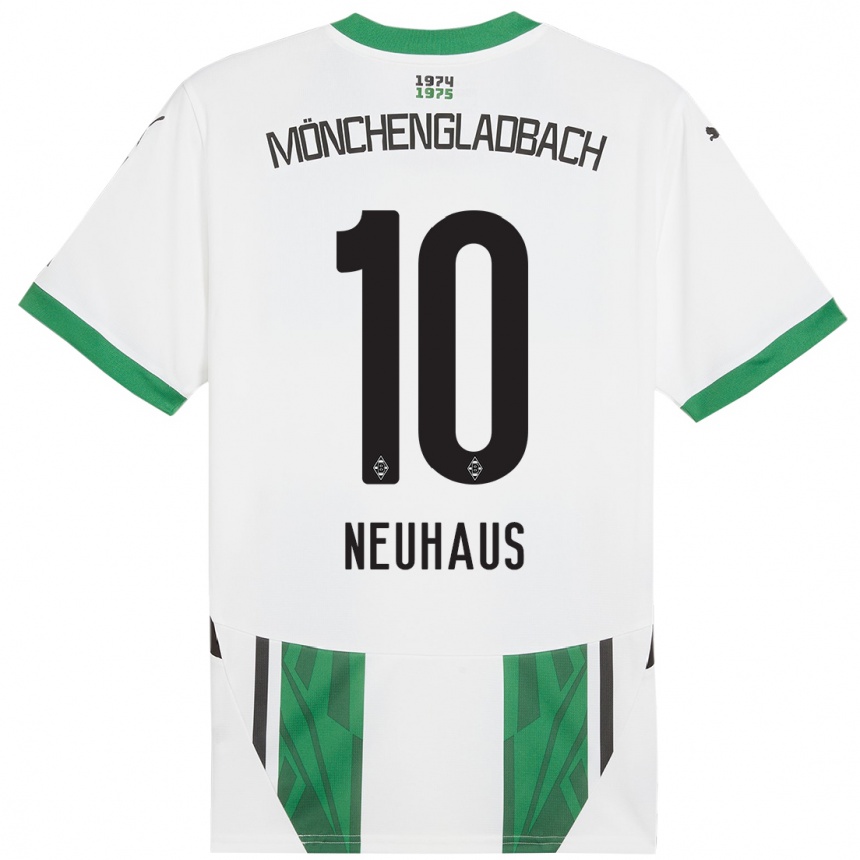 Niño Fútbol Camiseta Florian Neuhaus #10 Blanco Verde 1ª Equipación 2024/25