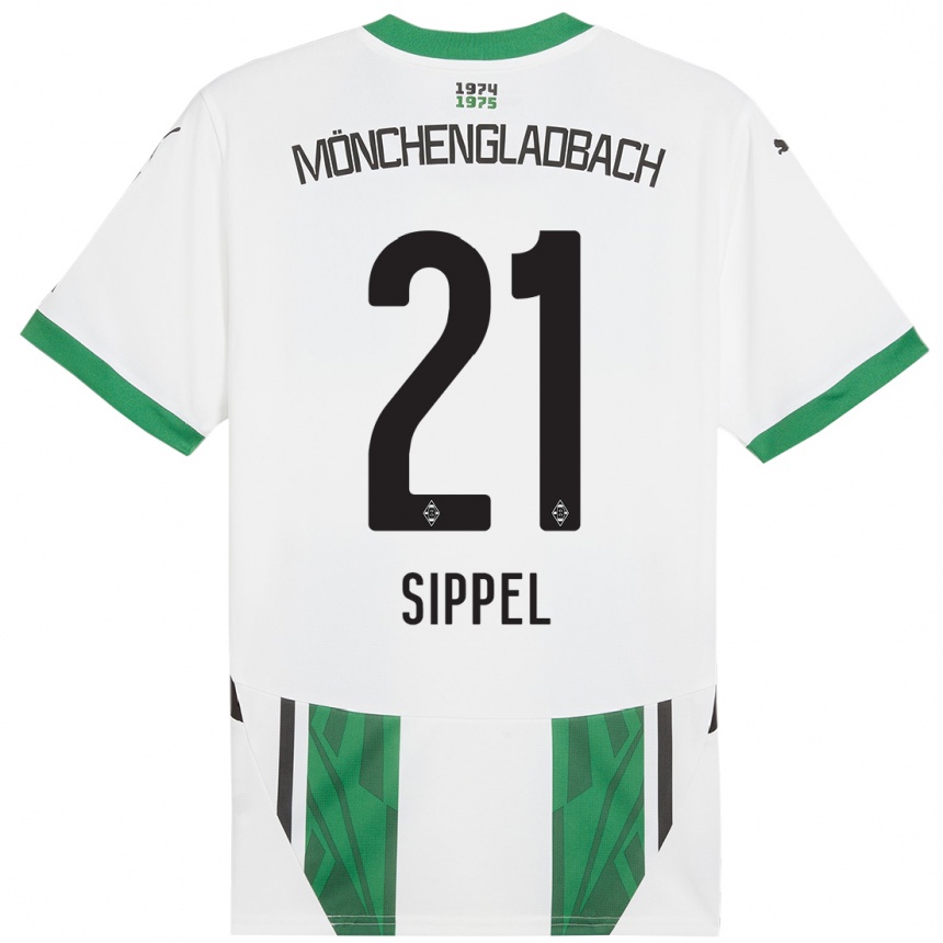 Niño Fútbol Camiseta Tobias Sippel #21 Blanco Verde 1ª Equipación 2024/25